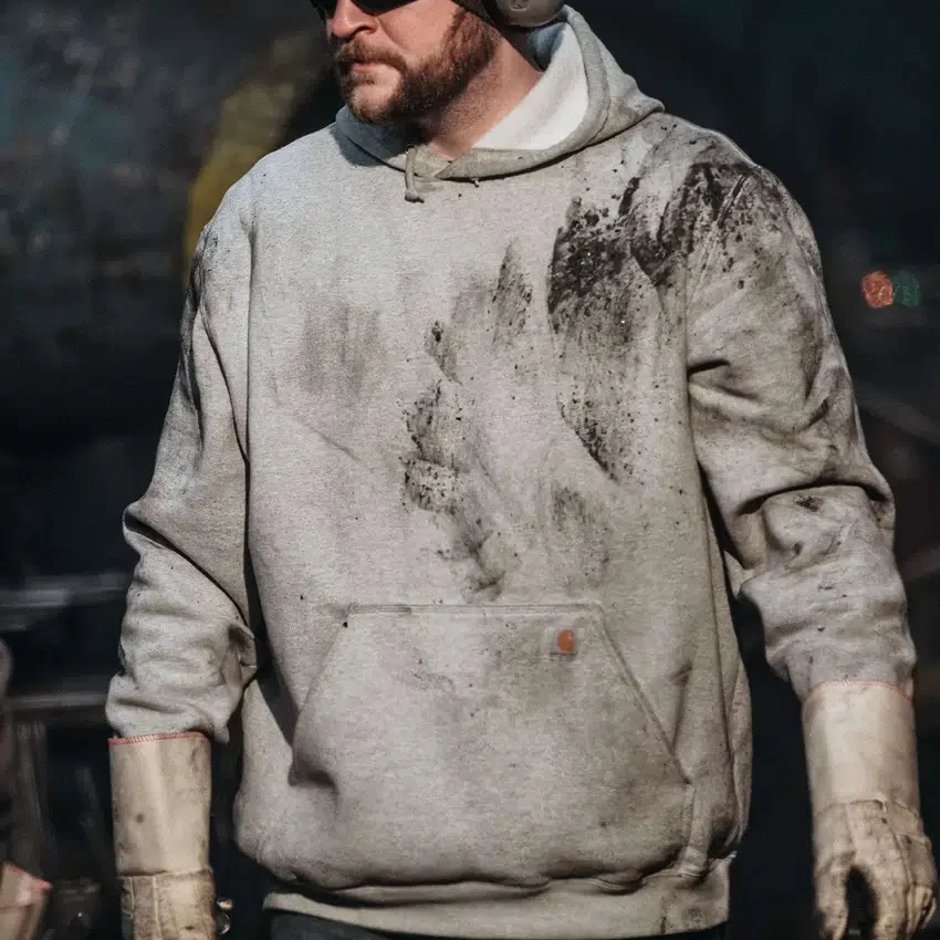 Camisola com capuz Marquette de corte largo e peso médio para homem