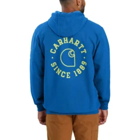 Camisola com capuz masculina de corte largo e peso médio com grafismo 1889 - Hoodies Rain Defender