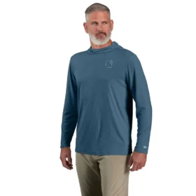 Camisola com capuz masculina Force Sun Defender UPF 50+, leve, com manguitos longos e com absorção de humidade - Hoodies de proteção solar