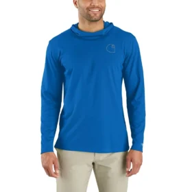 Camisola com capuz masculina Force Sun Defender UPF 50+, leve, com manguitos longos e com absorção de humidade - Hoodies de proteção solar