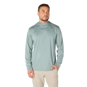 Camisola com capuz masculina Force Sun Defender UPF 50+, leve, com manguitos longos e com absorção de humidade - Hoodies de proteção solar