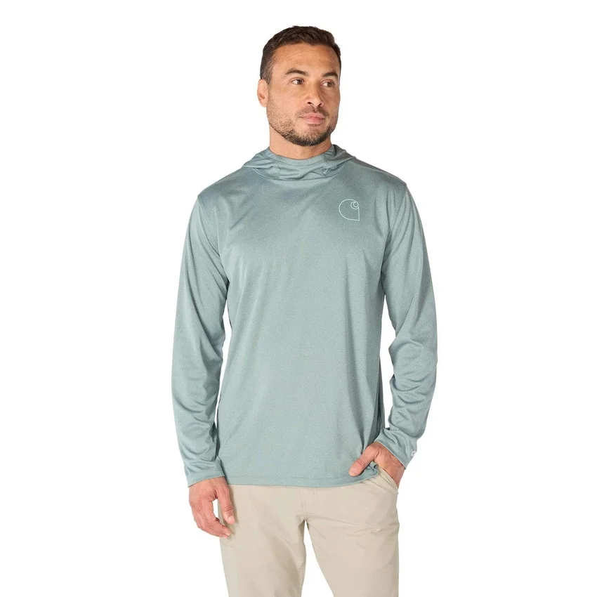 Camisola com capuz masculina Force Sun Defender UPF 50+, leve, com manguitos longos e com absorção de humidade - Hoodies de proteção solar