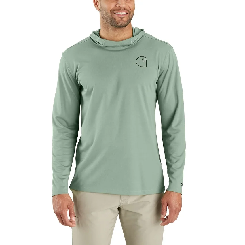 Camisola com capuz masculina Force Sun Defender UPF 50+, leve, com manguitos longos e com absorção de humidade - Hoodies de proteção solar
