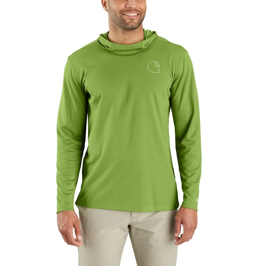 Camisola com capuz masculina Force Sun Defender UPF 50+, leve, com manguitos longos e com absorção de humidade - Hoodies de proteção solar