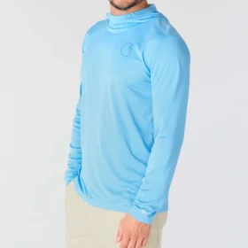 Camisola com capuz masculina Force Sun Defender UPF 50+, leve, com manguitos longos e com absorção de humidade – Hoodies de proteção solar