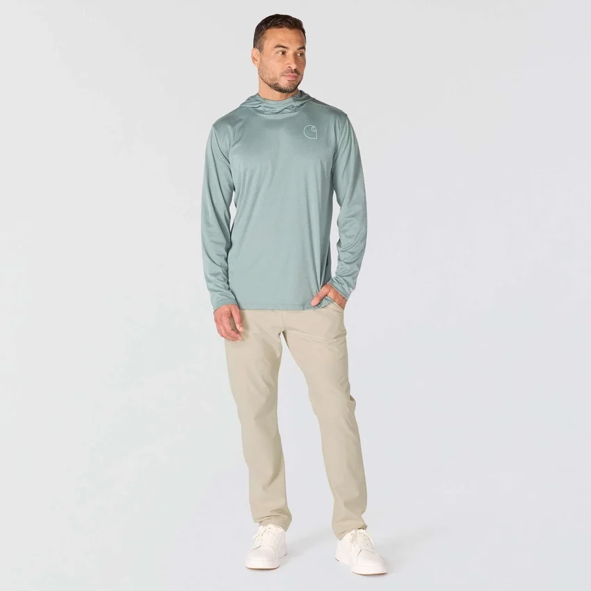 Camisola com capuz masculina Force Sun Defender UPF 50+, leve, com manguitos longos e com absorção de humidade - Hoodies de proteção solar