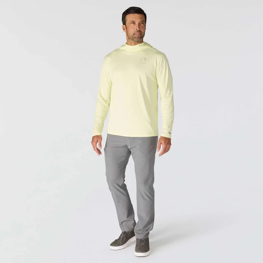 Camisola com capuz masculina Force Sun Defender UPF 50+, leve, com manguitos longos e com absorção de humidade - Hoodies de proteção solar