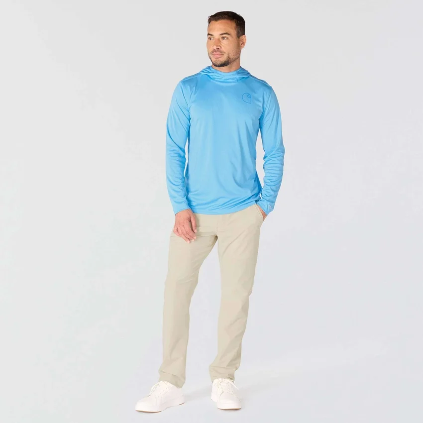Camisola com capuz masculina Force Sun Defender UPF 50+, leve, com manguitos longos e com absorção de humidade - Hoodies de proteção solar