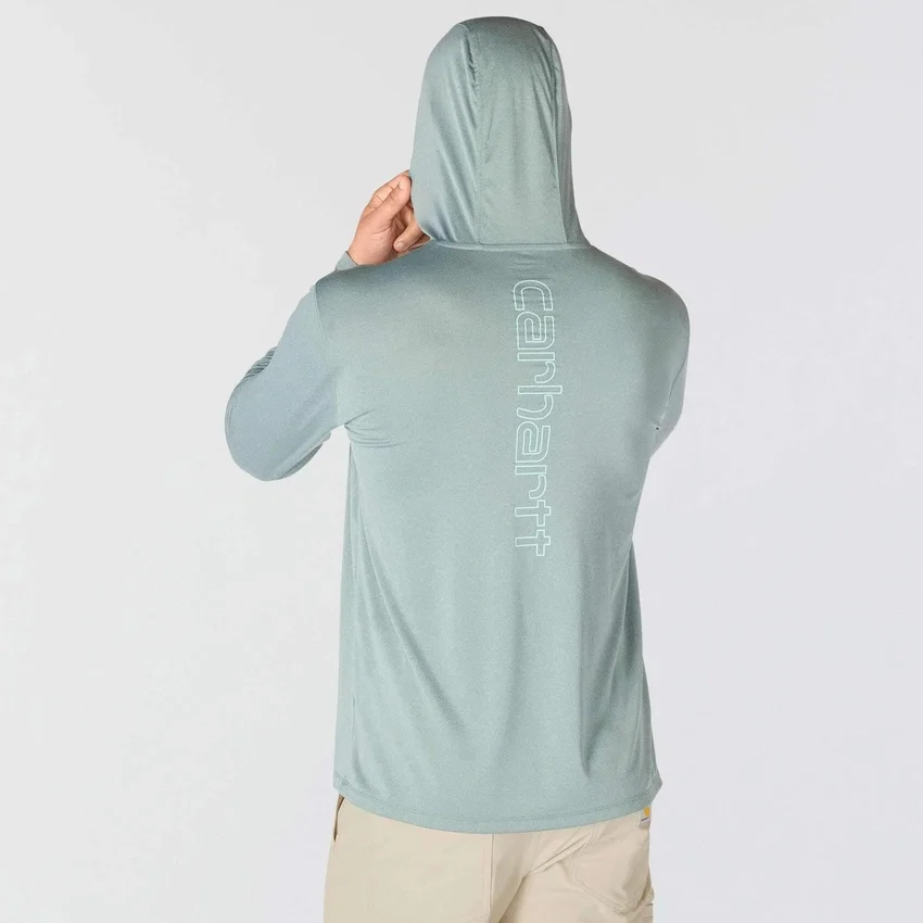 Camisola com capuz masculina Force Sun Defender UPF 50+, leve, com manguitos longos e com absorção de humidade - Hoodies de proteção solar