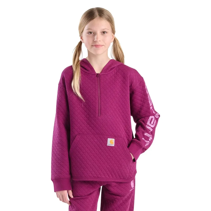 Camisola com manguitos acolchoados em jersey com meio fecho para meninas (Criança/Juvenil)