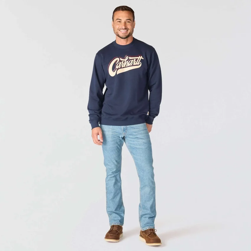 Camisola de gola redonda com grafismo «Sawyer» para homem