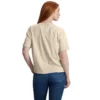 Camisola de gola redonda e estampado para mulher, leve, em Tencel™
