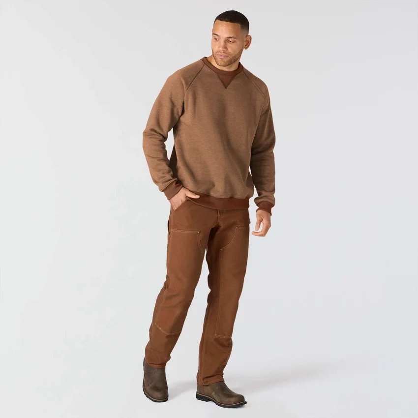 Camisola de gola redonda em velo pesado da série Crafted para homem