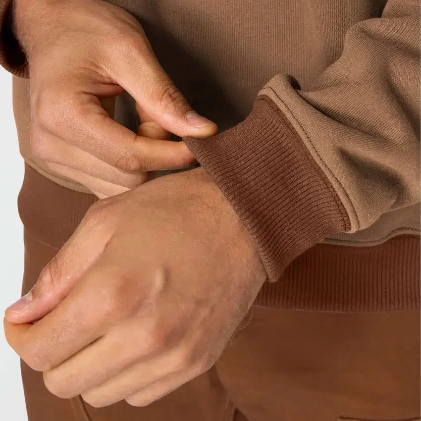 Camisola de gola redonda em velo pesado da série Crafted para homem