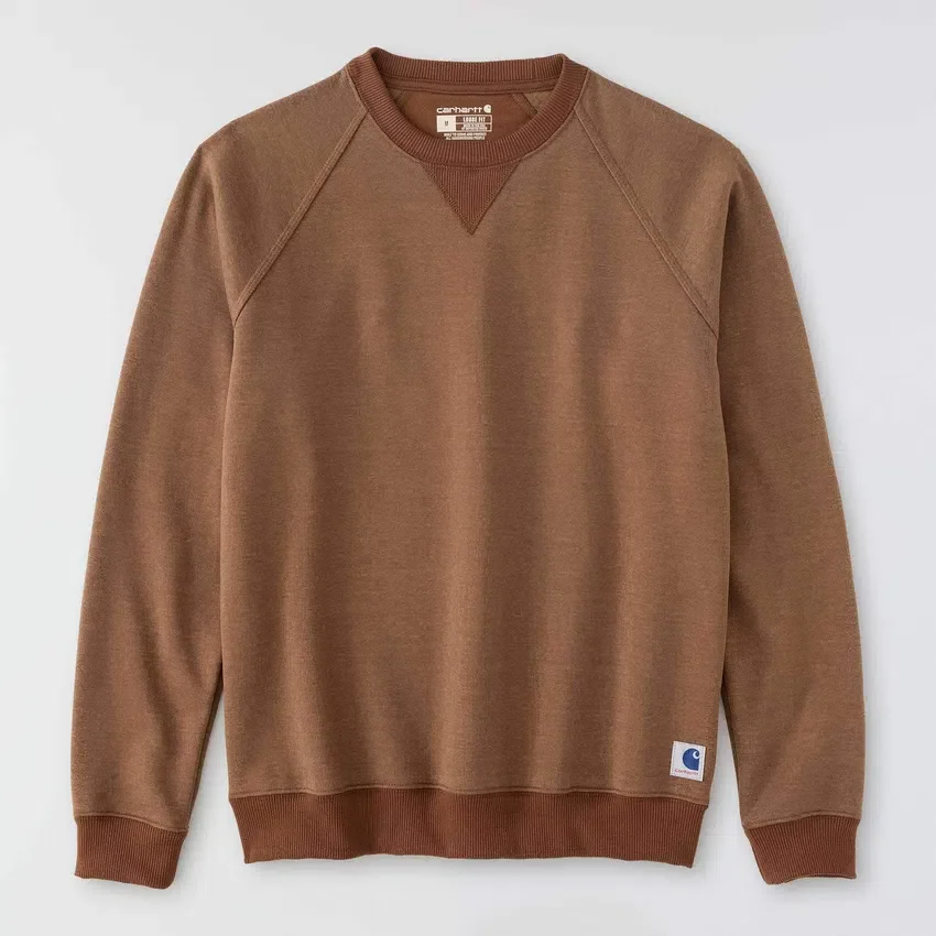 Camisola de gola redonda em velo pesado da série Crafted para homem