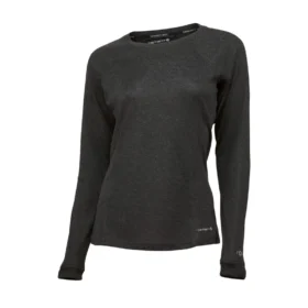 Camisola de gola redonda Force para mulher, camada base elástica de peso médio