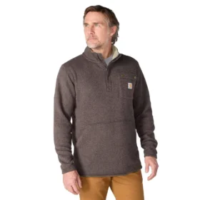 Camisola de malha polar com fecho de correr de um quarto e corte descontraído para homem