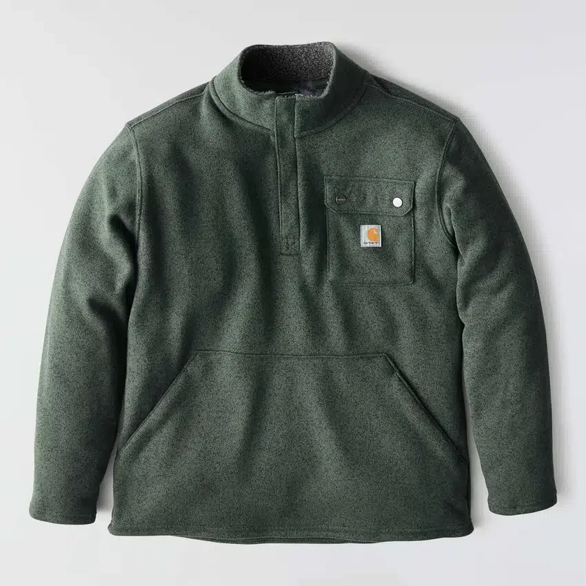 Camisola de malha polar com fecho de correr de um quarto e corte descontraído para homem