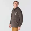 Camisola de malha polar com fecho de correr de um quarto e corte descontraído para homem