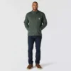 Camisola de malha polar com fecho de correr de um quarto e corte descontraído para homem
