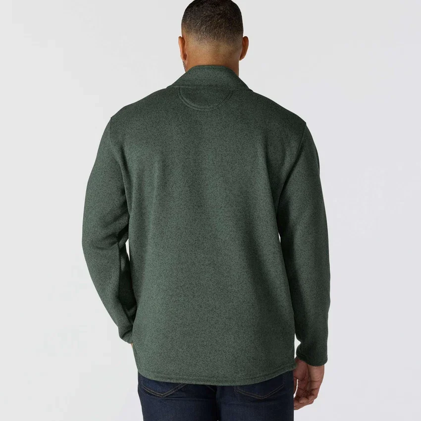 Camisola de malha polar com fecho de correr de um quarto e corte descontraído para homem