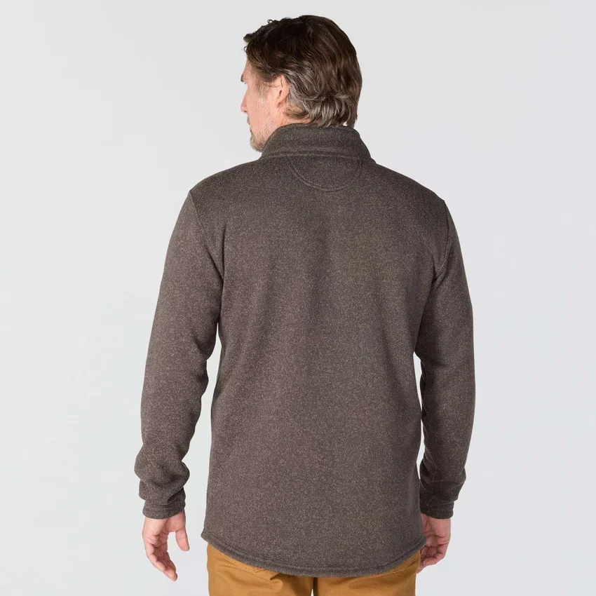 Camisola de malha polar com fecho de correr de um quarto e corte descontraído para homem