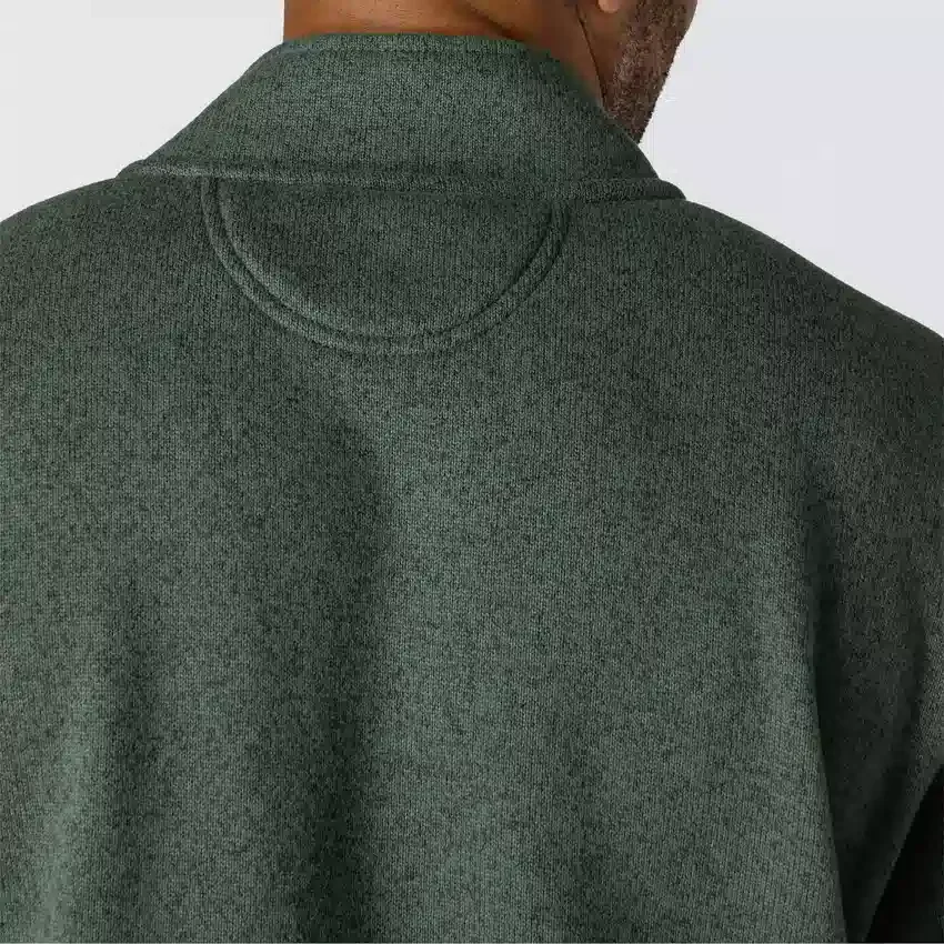 Camisola de malha polar com fecho de correr de um quarto e corte descontraído para homem