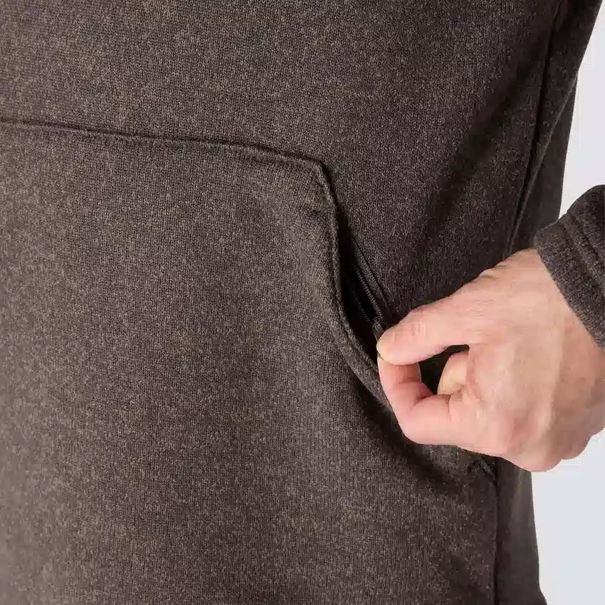 Camisola de malha polar com fecho de correr de um quarto e corte descontraído para homem