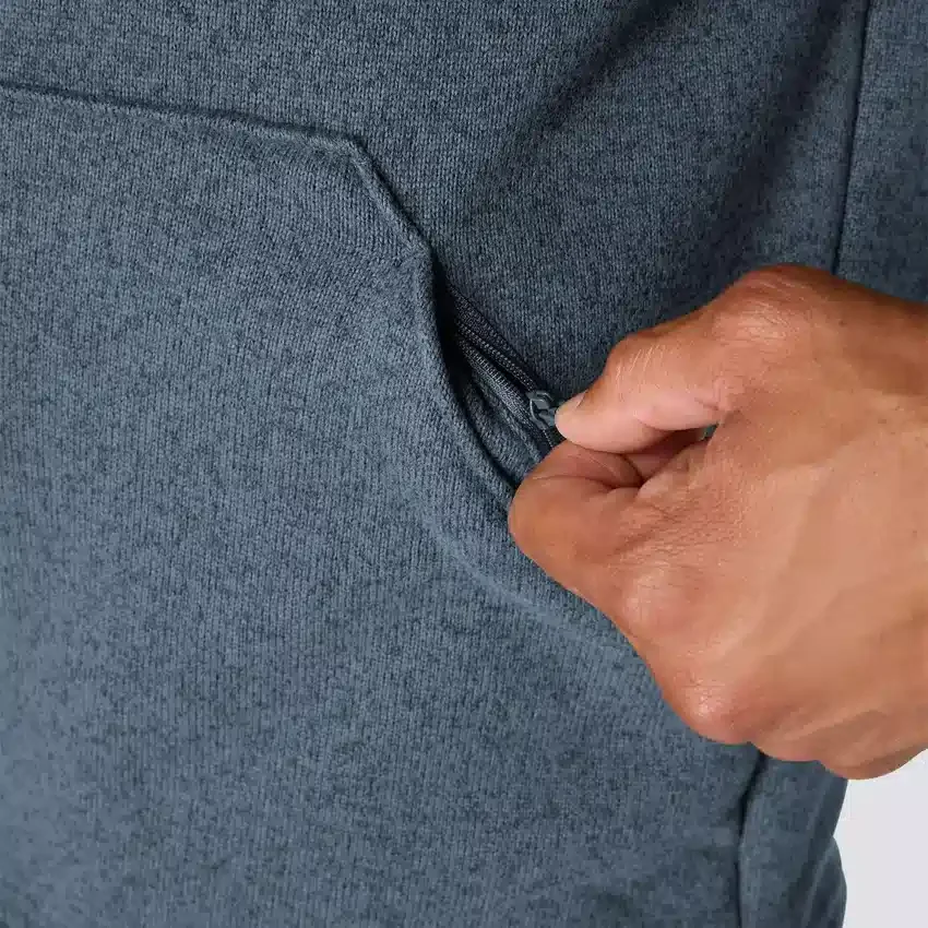 Camisola de malha polar com fecho de correr de um quarto e corte descontraído para homem