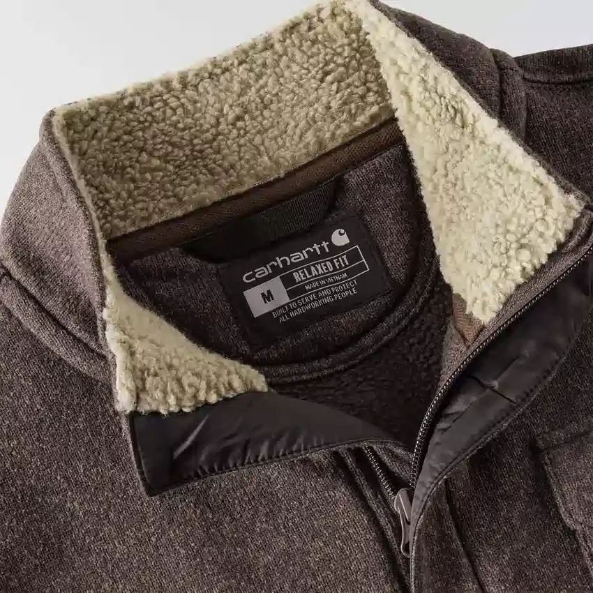 Camisola de malha polar com fecho de correr de um quarto e corte descontraído para homem