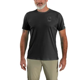 Camisola de manga curta masculina Force Sun Defender UPF 50+ leve e com absorção de humidade - Camisas de proteção solar