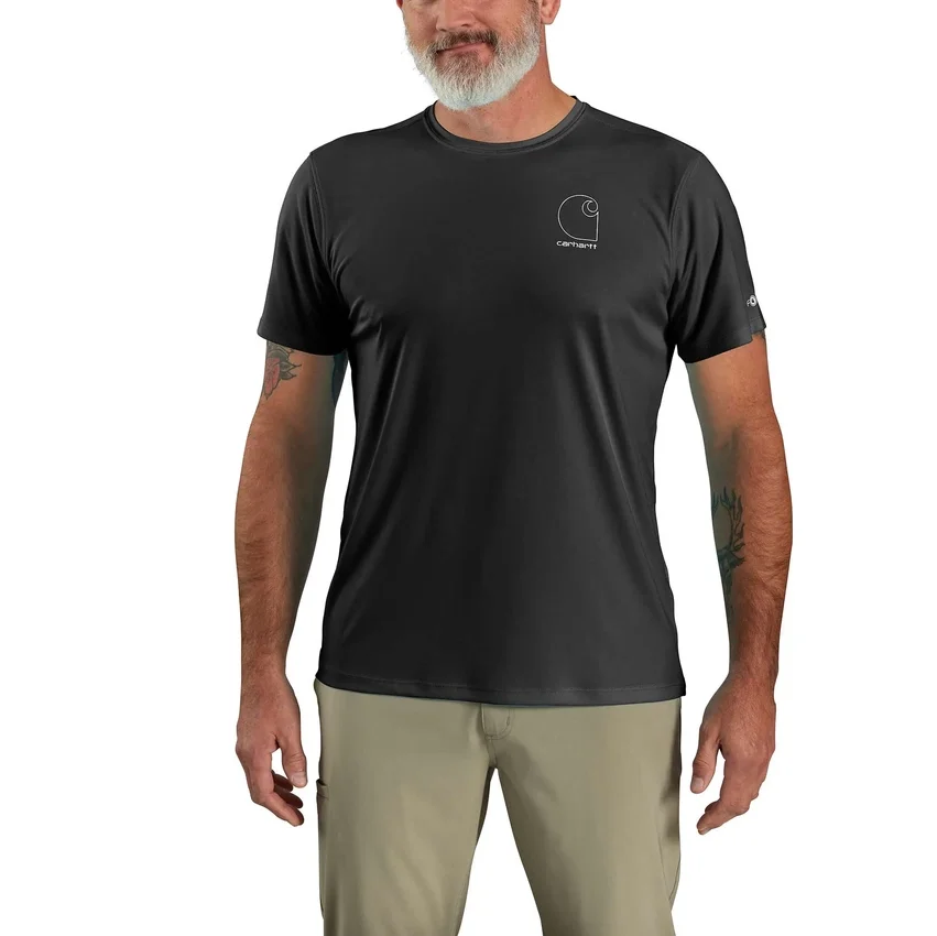 Camisola de manga curta masculina Force Sun Defender UPF 50+ leve e com absorção de humidade - Camisas de proteção solar