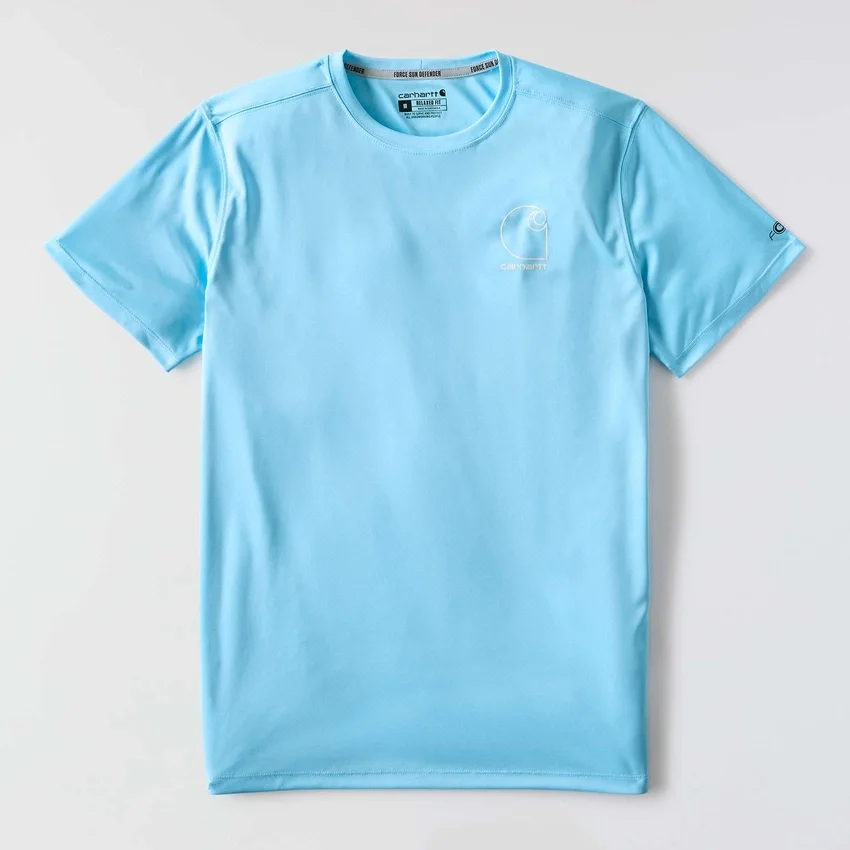 Camisola de manga curta masculina Force Sun Defender UPF 50+ leve e com absorção de humidade - Camisas de proteção solar