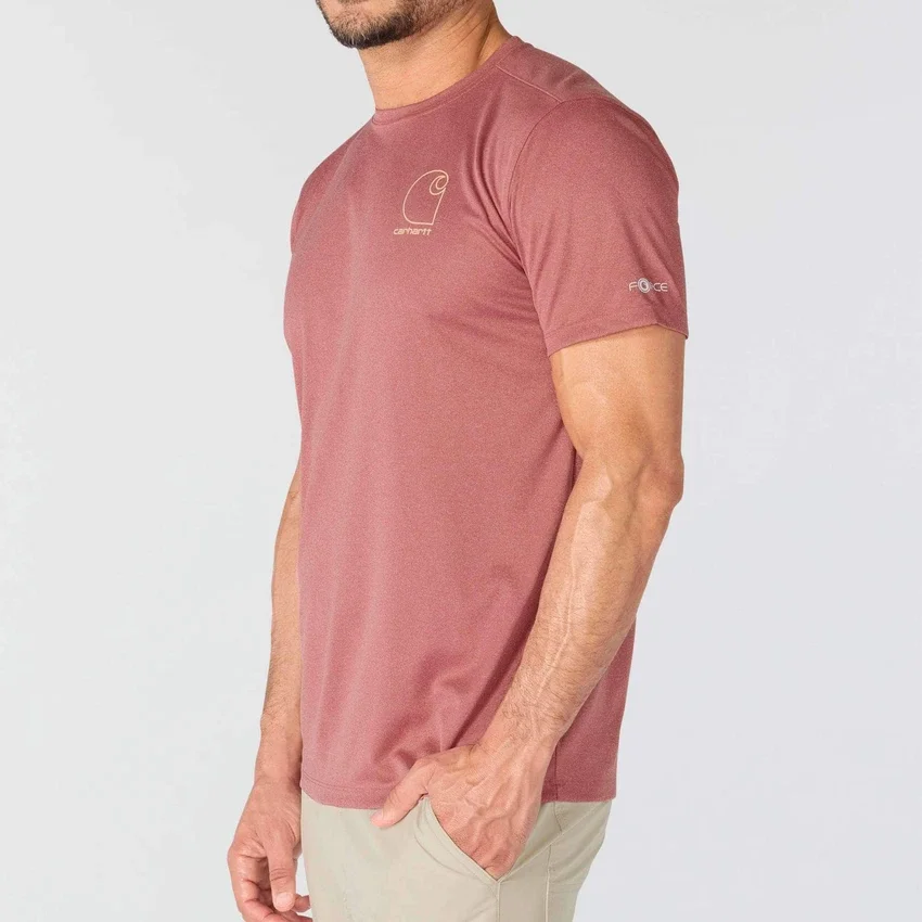 Camisola de manga curta masculina Force Sun Defender UPF 50+ leve e com absorção de humidade - Camisas de proteção solar