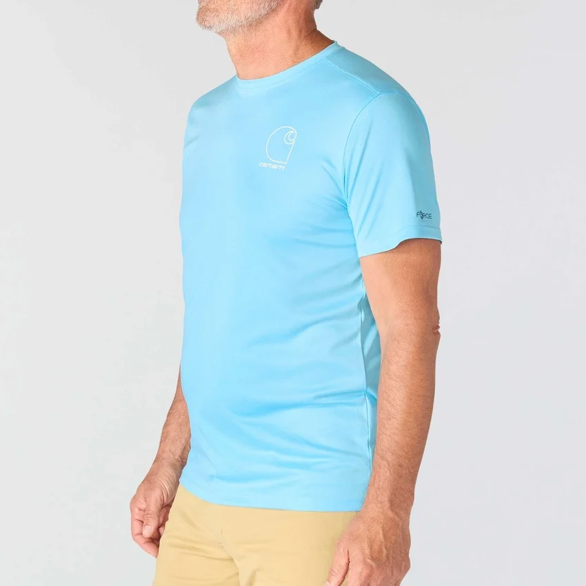 Camisola de manga curta masculina Force Sun Defender UPF 50+ leve e com absorção de humidade - Camisas de proteção solar