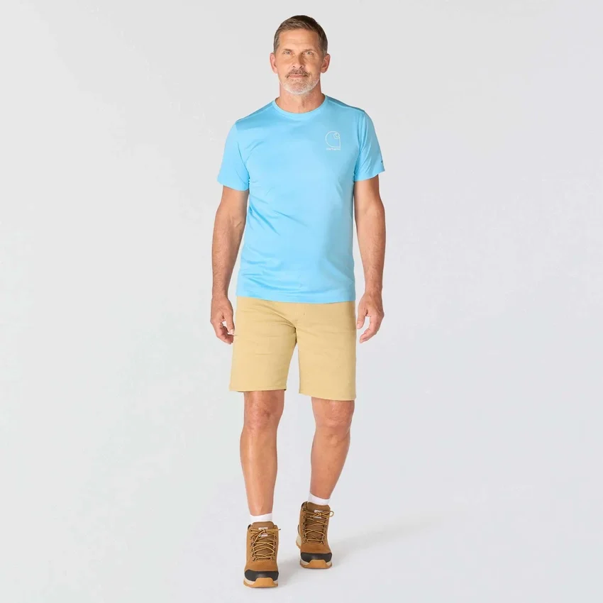 Camisola de manga curta masculina Force Sun Defender UPF 50+ leve e com absorção de humidade - Camisas de proteção solar