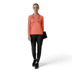 Camisola de manguitos compridos com efeito mesclado «Force Sub-Scrubs» para mulher