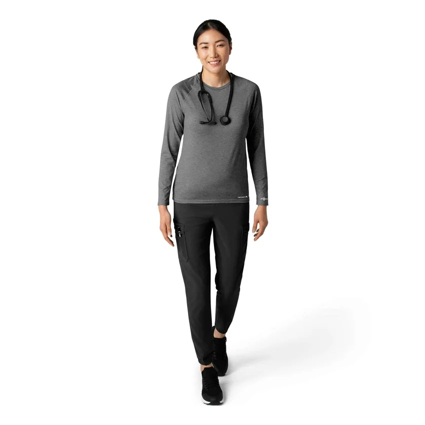 Camisola de manguitos compridos com efeito mesclado «Force Sub-Scrubs» para mulher