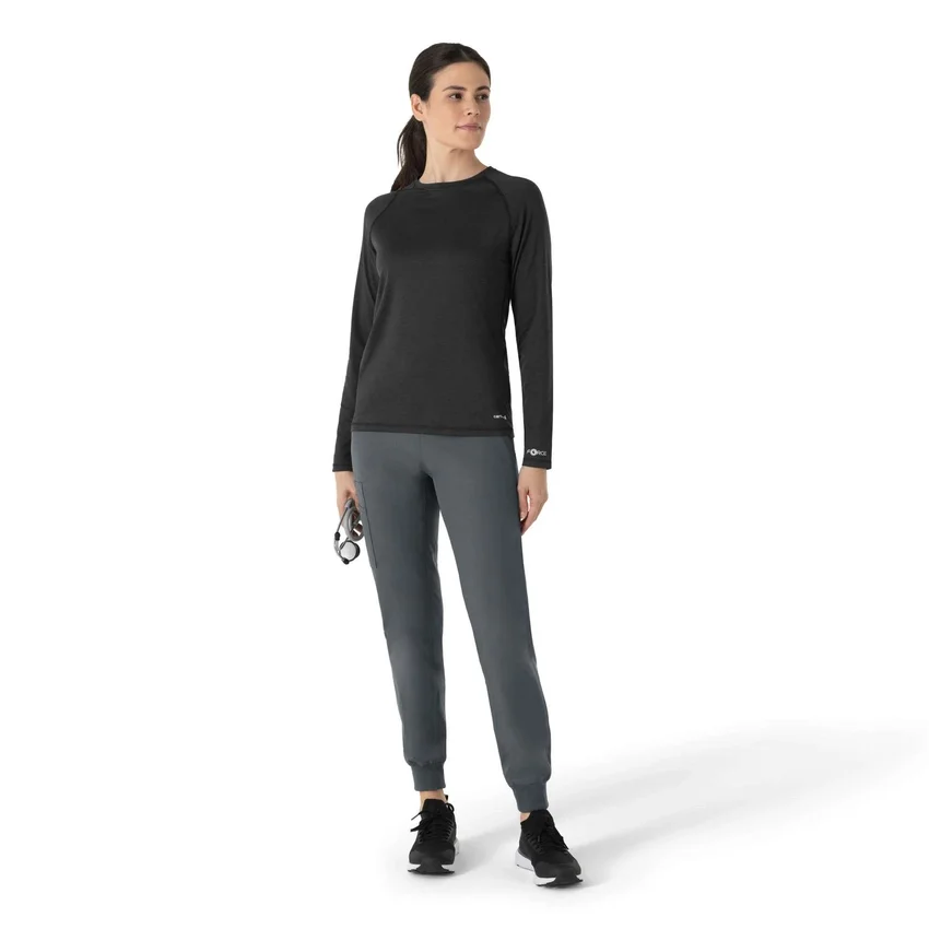 Camisola de manguitos compridos com efeito mesclado «Force Sub-Scrubs» para mulher