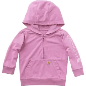 Camisola de manguitos compridos com meio fecho para criança, tingida na peça e com design renovado  (Bebé/Criança pequena)