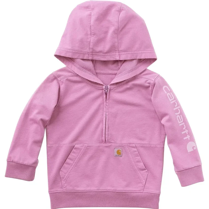 Camisola de manguitos compridos com meio fecho para criança, tingida na peça e com design renovado (Bebé/Criança pequena)