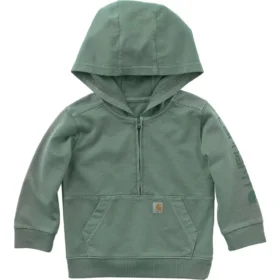 Camisola de manguitos compridos com meio fecho para criança, tingida na peça e com design renovado  (Bebé/Criança pequena)