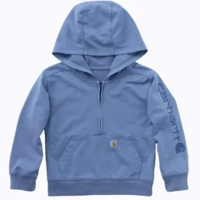 Camisola de manguitos compridos com meio fecho para criança, tingida na peça e com design renovado  (Bebé/Criança pequena)