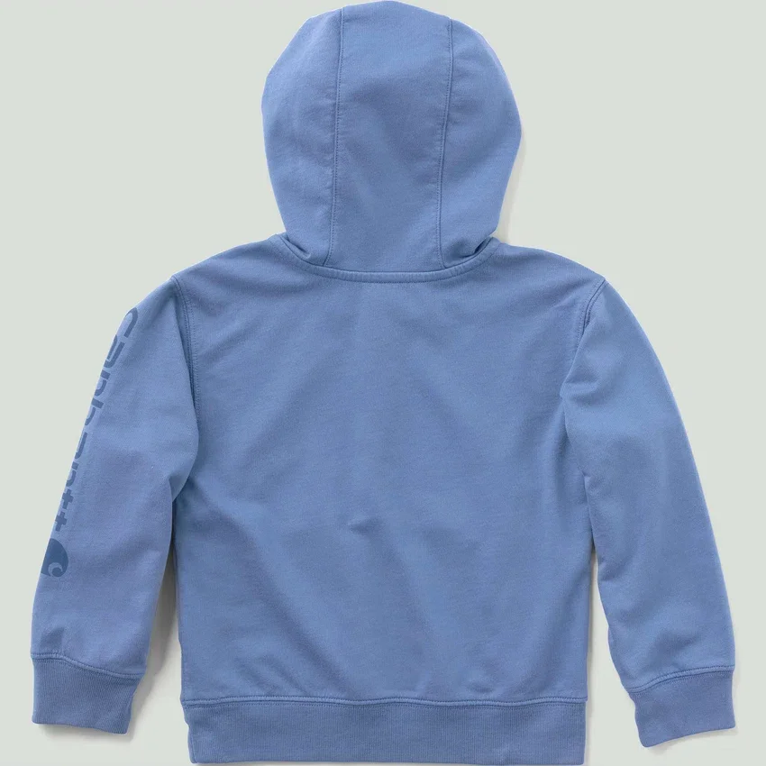Camisola de manguitos compridos com meio fecho para criança, tingida na peça e com design renovado (Bebé/Criança pequena)