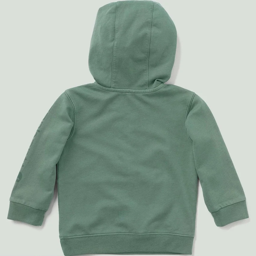 Camisola de manguitos compridos com meio fecho para criança, tingida na peça e com design renovado (Bebé/Criança pequena)