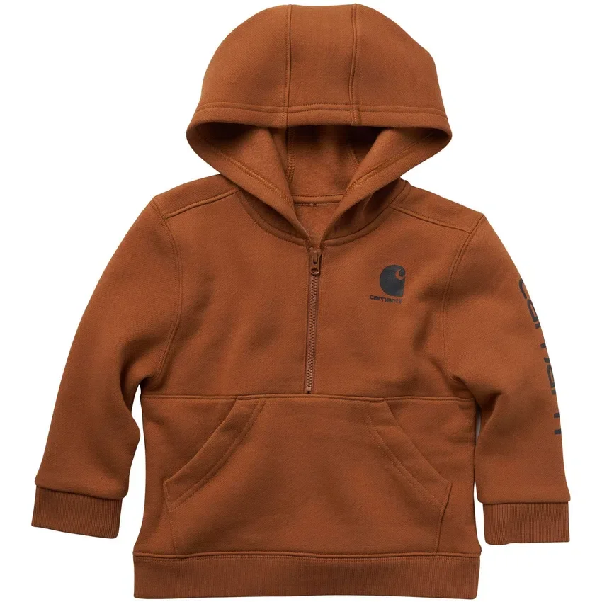 Camisola de manguitos compridos com meio fecho para rapazes (bebés/crianças pequenas)