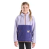Camisola de manguitos compridos em velo com fecho de correr de um quarto para meninas (crianças pequenas/crianças/jovens)