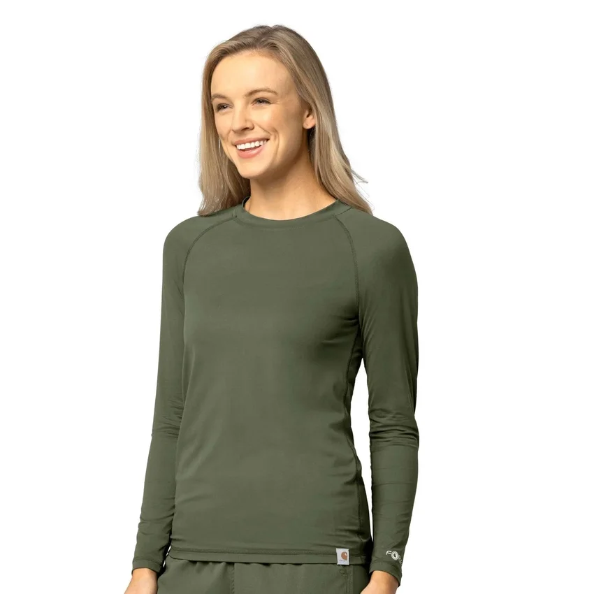 Camisola de manguitos largos de alto desempenho Force Sub-Scrubs para mulher