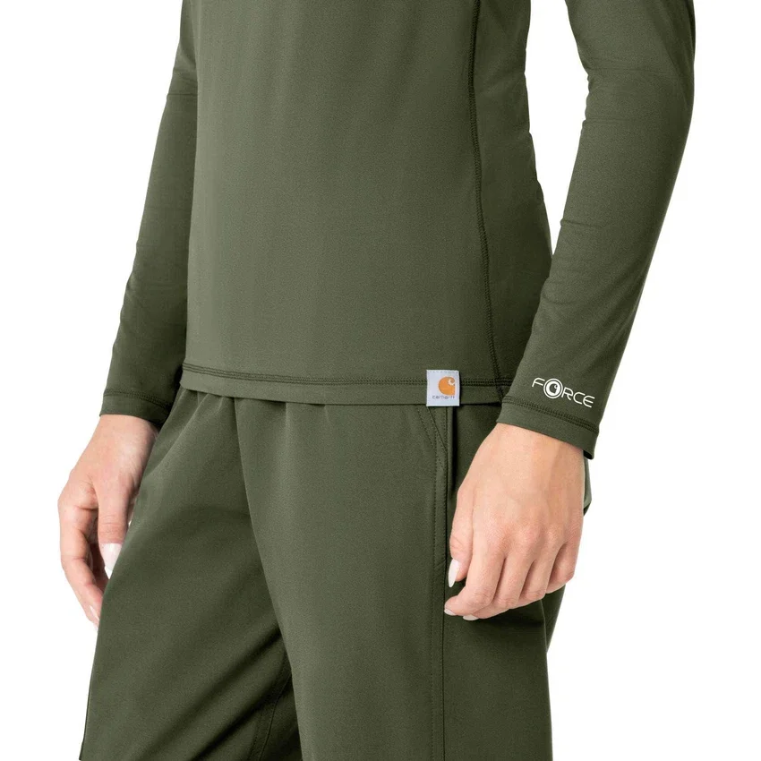 Camisola de manguitos largos de alto desempenho Force Sub-Scrubs para mulher