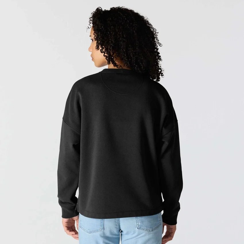 Camisola feminina de corte largo e peso médio com gola redonda e estampado carhartt 1889